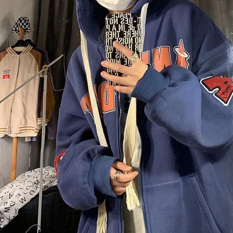 Áo Khoác ANE DRT Form Rộng Nỉ 2 Lớp Dày Có Mũ Ulzzang Unisex Nam Nữ Hàn Quốc(Hàng Sẵn)