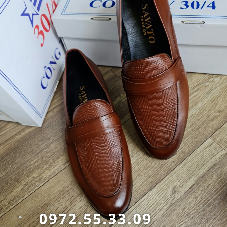 [BIG SALE]  Giày lười da bò nâu 348