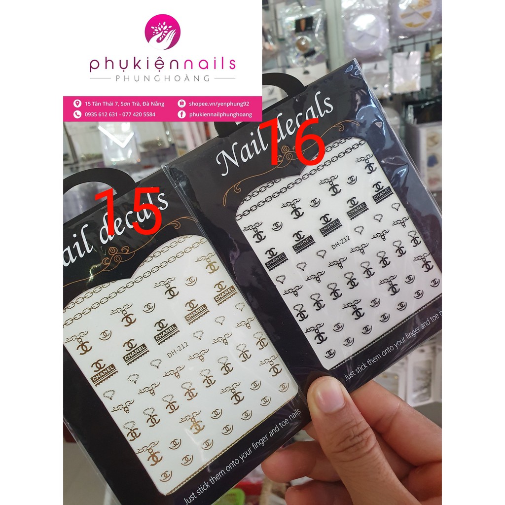 Nail Sticker Thương Hiệu Logo Nổi Tiếng- Dán Trang Trí - Nhiều Sticker Đẹp