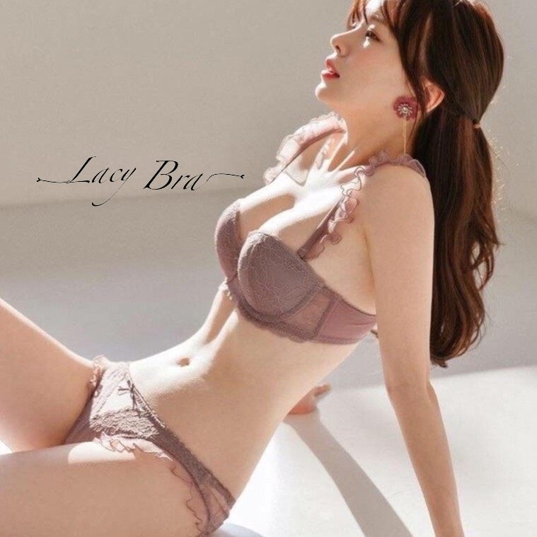 Bộ Đồ Lót Ren Mềm Sexy Có Gọng Đệm Mỏng Quai Bèo Siêu Xinh Lacy Bra - B01