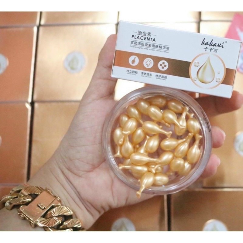 Hộp 30 viên Tinh chất dưỡng trắng phục hồi da xỉn màu Kakaxi Placenta