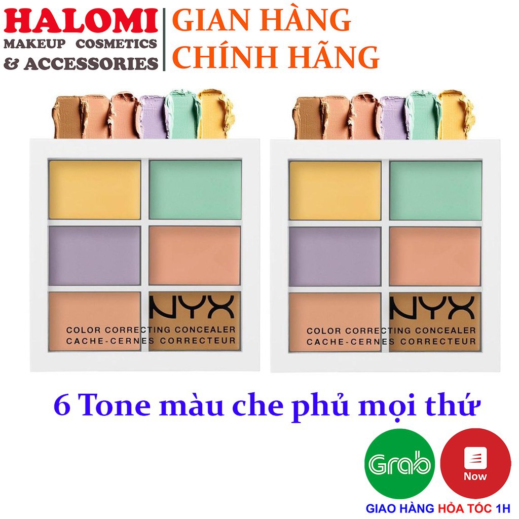 Bảng Che khuyết điểm Tạo khối NYX 6 ô Professional Makeup chính hãng đầy đủ các tone màu