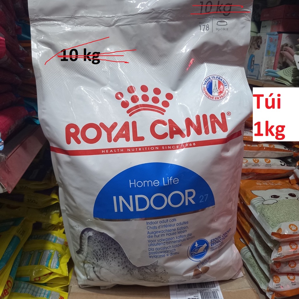 Thức ăn cho mèo Royal Canin Indoor 1kg, Thức ăn cho mèo lười vận động