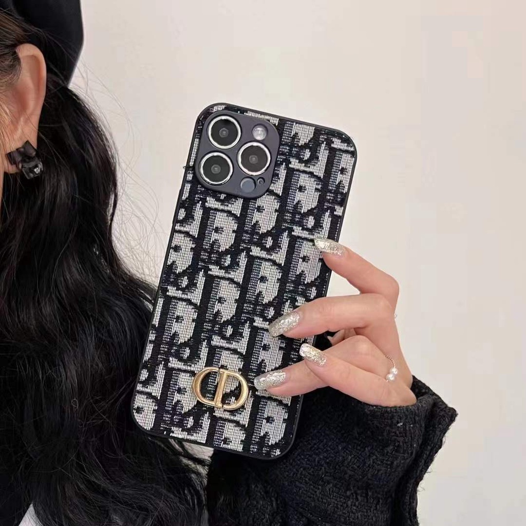 Ốp điện thoại thêu logo DIOR thích hợp cho IPHONE 13 Pro Max I13 13PRO 11 Pro Max 12 Pro Max X Xs Max 7plus 8plus