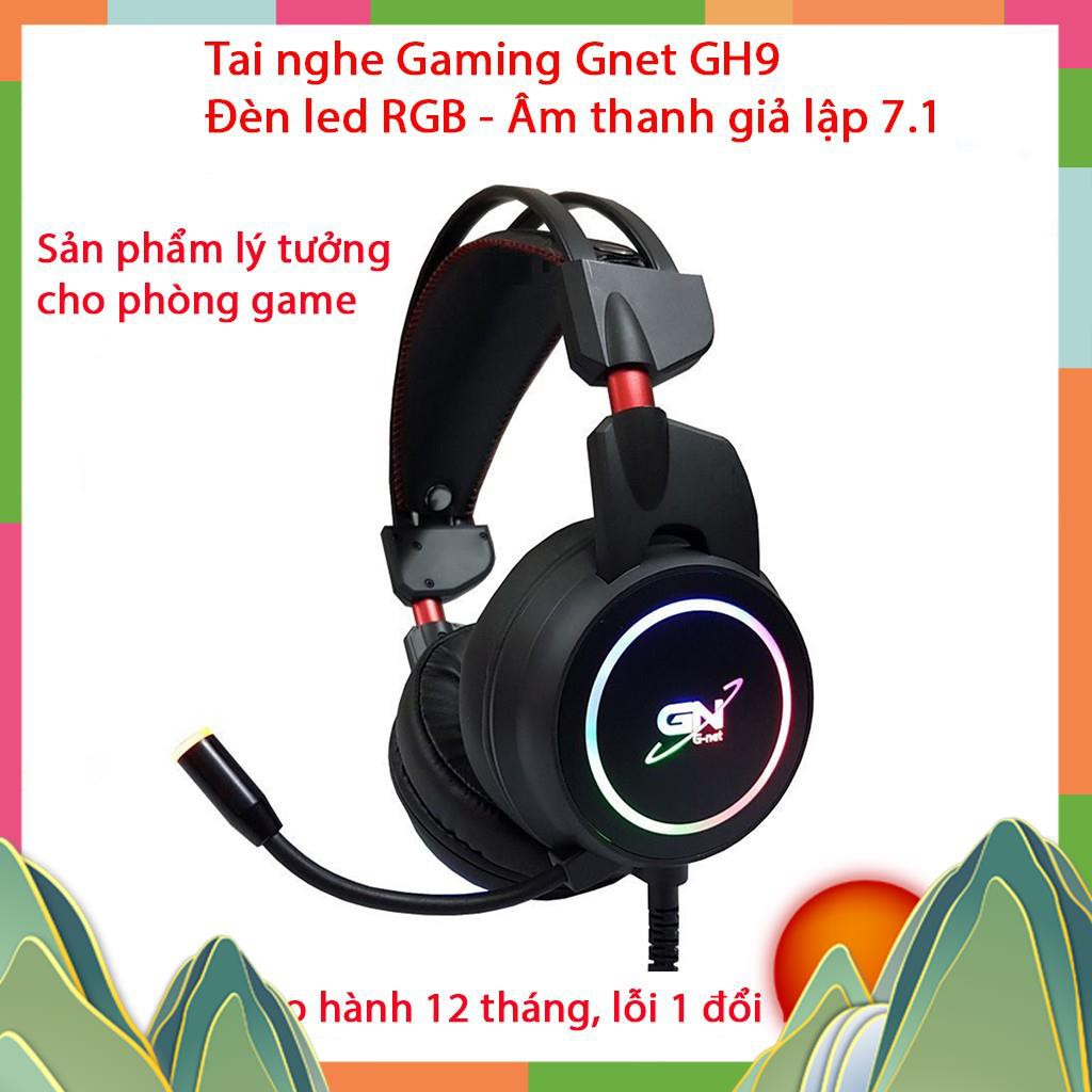 Tai Nghe Gaming G-Net GH9 - Đèn led RGB - Bass cực căng - Âm thanh giả lập 7.1 - Bảo hành 12 tháng - Lỗi 1 đổi 1 [ED]