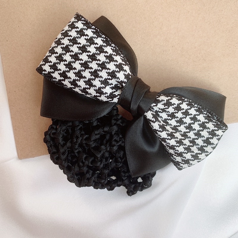 Búi tóc lưới công sở hoạ tiết caro hàng thiết kế L5