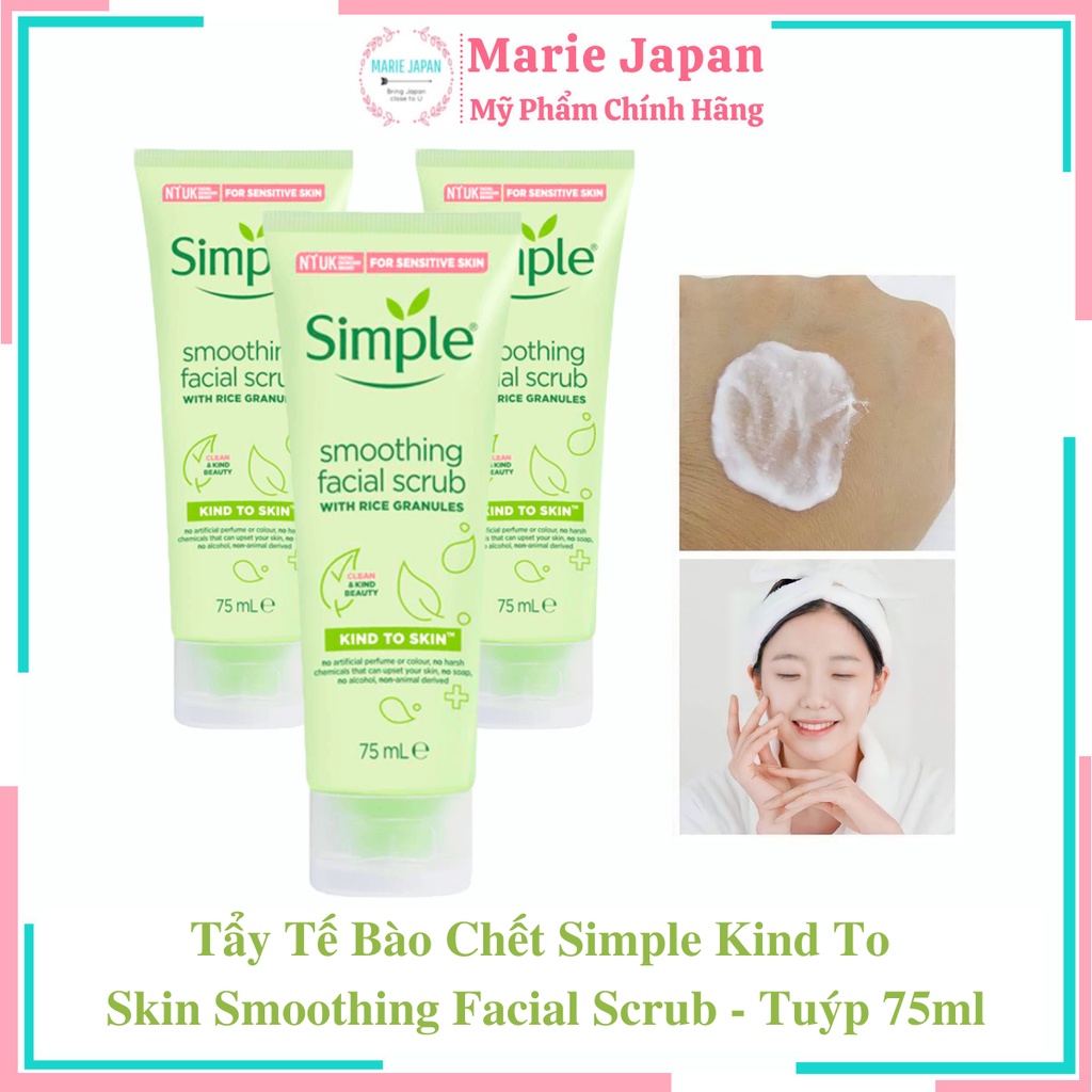 Tẩy Tế Bào Chết Simple Kind To  Skin Smoothing Facial Scrub - Tuýp 75ml