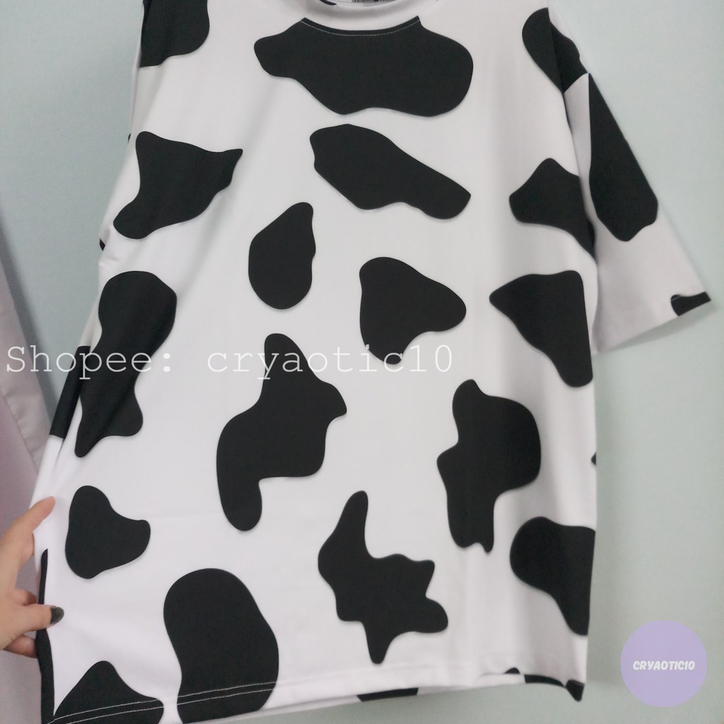 [Kèm hình thật] Áo tay lửng bò sữa 3D V4 in toàn thân unisex