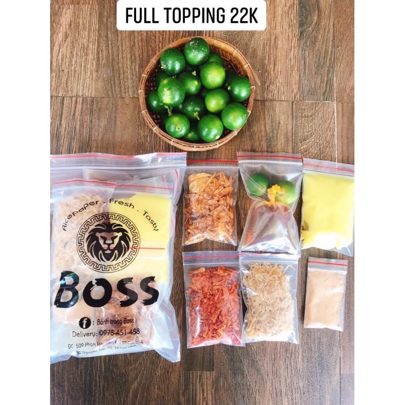 Bánh tráng full topping, Bánh tráng muối nhuyễn, bánh tráng Boss, bánh tráng tây ninh dẻo ngon chất lượng