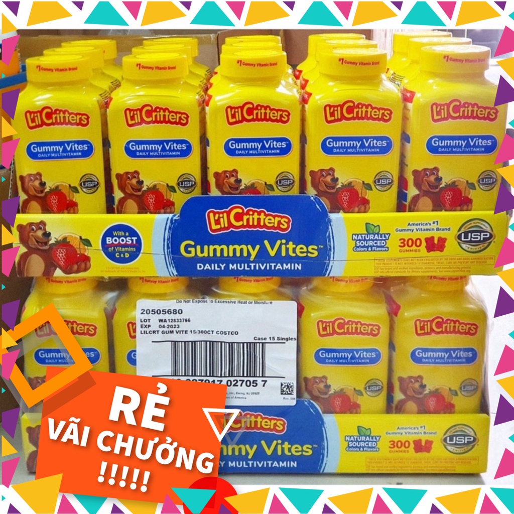 GIÁ SẬP SÀN Kẹo Dẻo Bổ Sung Vitamin Gấu Lil'Critter Gummy Vites Multivitamin Complete Cho Trẻ Từ 2 Tuổi 300 Viên GIÁ S