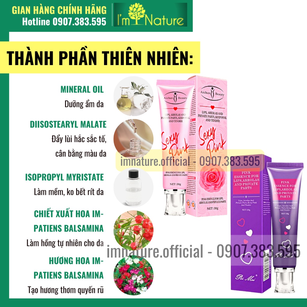 Kem Khử Thâm Dưỡng Hồng Môi - Nhũ Hoa - Vùng Kín Pei Mei 30g