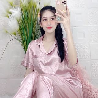 Bộ quần áo ngủ Pijama vải lụa gấm cao cấp