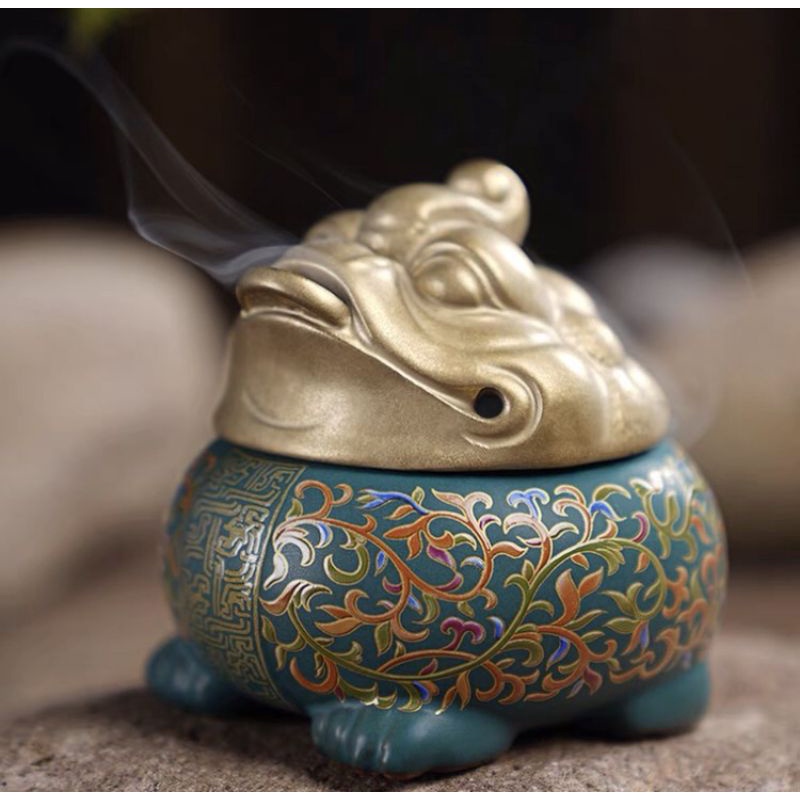 LƯ HƯƠNG XÔNG TRẦM, ĐỐT TRẦM BẰNG GỐM HÌNH KỲ LÂN, CÓC THIỀM THỪ CHIÊU TÀI LỘC