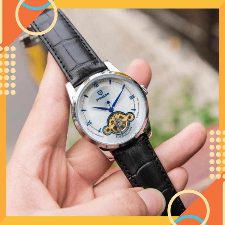 [Chính Hãng 100%] Đồng Hồ Nam PAGINI PA19966 - Đồng hồ cơ automatic lộ máy hàng chính hãng, Bảo hành