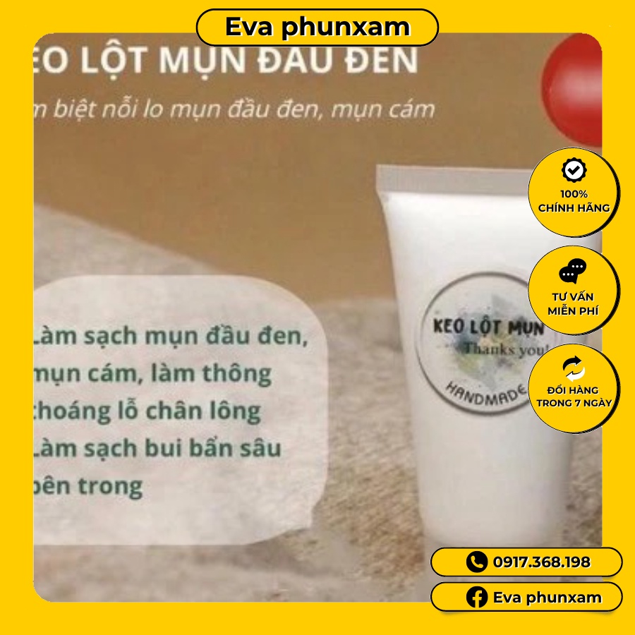 Gel lột mụn đầu đen, mụn cám handmade siêu dính