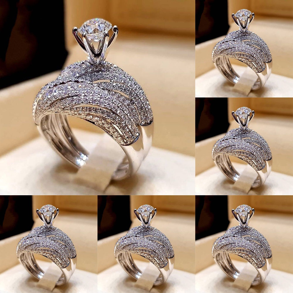 Nhẫn Hợp Kim Đính Đá Kiểu Dáng Cổ Điển Cho Nữ