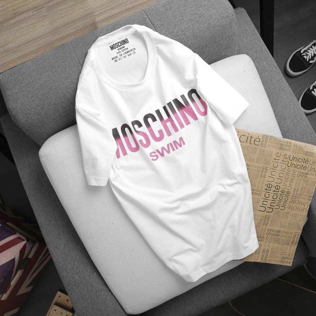 Áo Thun Nam Nữ Chất Cotton Thương Hiệu MOSCHINO SWIM
