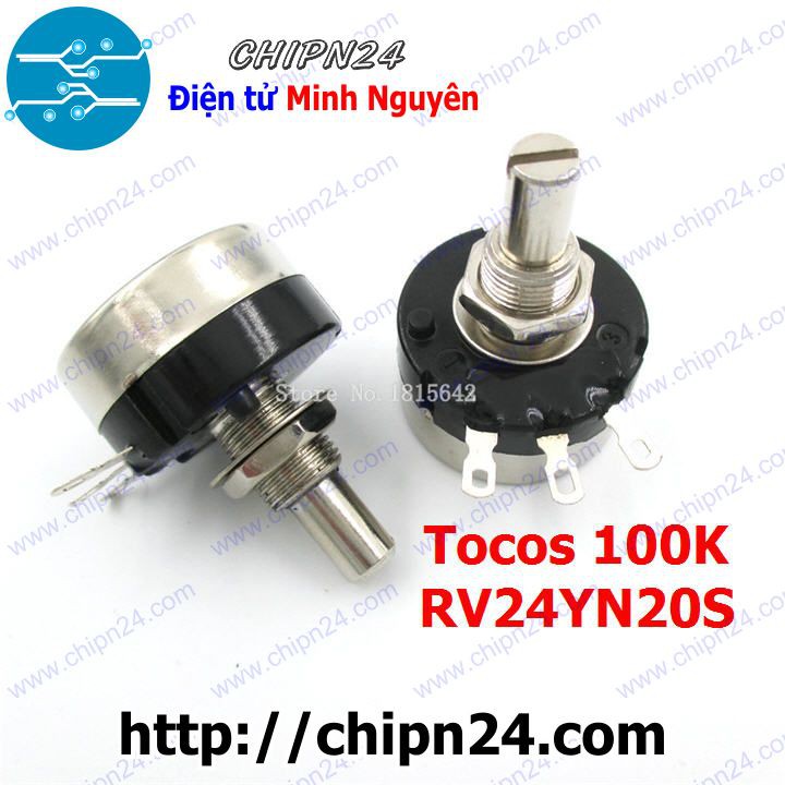 [1 CHIẾC] Biến trở Tocos RV24 100K (Chưa kèm nắp chụp) (RV24YN20S B104 104)