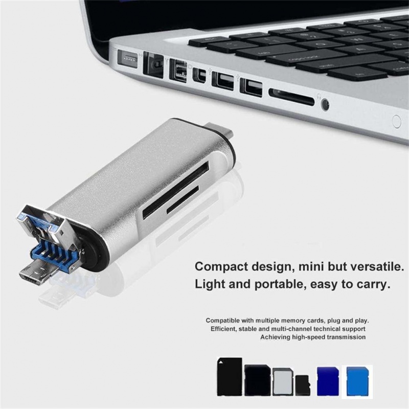 Đầu đọc thẻ nhớ 5 trong 1 cổng micro usb 2.0 cho PC điện thoại