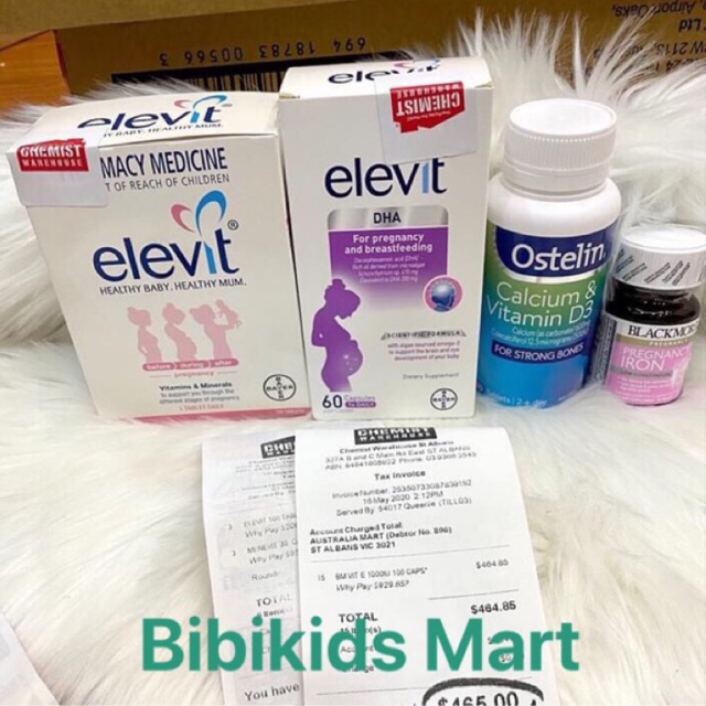 Elevit - Canxi - Sắt - DHA elevit Bầu