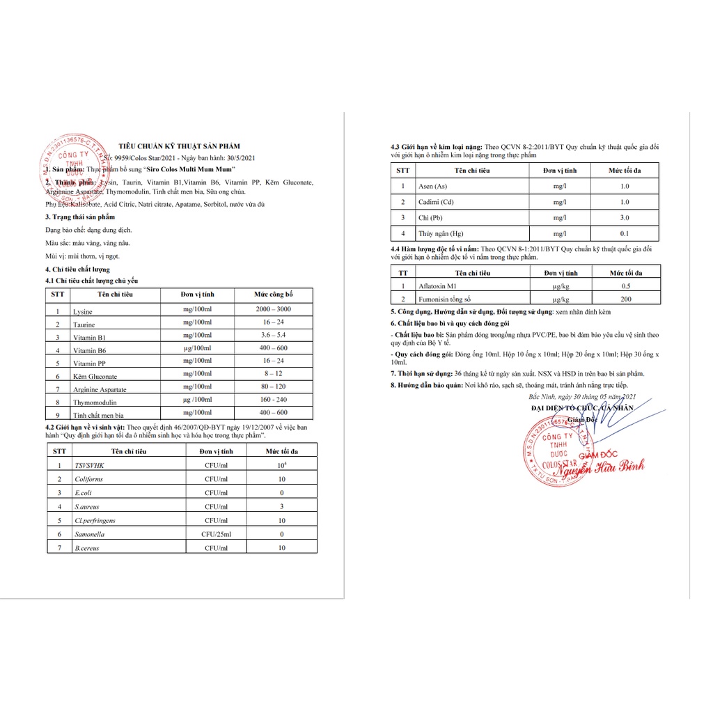 Siro Colosmulti MumMum hộp 20 ống x 10ml hỗ trợ giúp trẻ ăn ngoan, tăng cường hấp thu