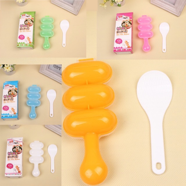 Khuôn Lắc Cơm Tạo Hình Cơm Nắm Cho Bé Ăn Dặm Viên Tròn Bento Kèm Muôi Tubokids