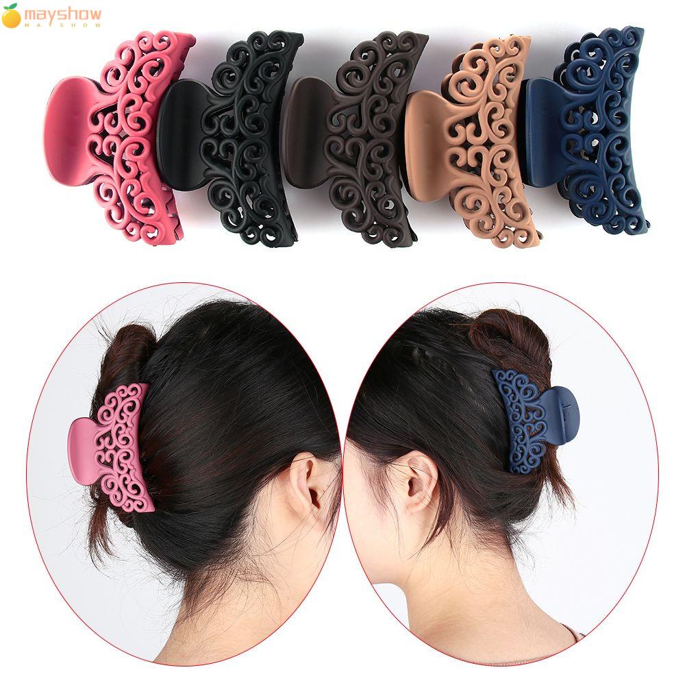 Kẹp Càng Cua Bằng Nhựa Họa Tiết Hoa Văn Thời Trang Cho Nữ