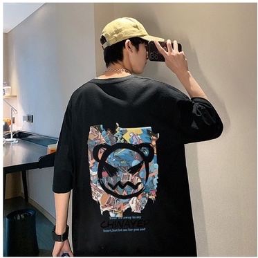 Áo thun nam tay lỡ form rộng thời trang cao cấp in hình cực ngầu phong cách unisex Hàn Quốc AT287