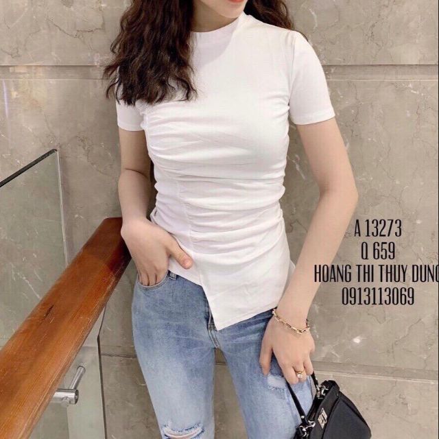 Áo phông thời trang rúm eo dành cho nữ