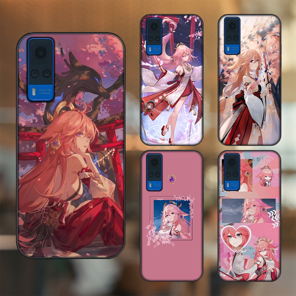 Ốp lưng Vivo Y51 2020, Y53s viền đen in hình Yae Miko Genshin Impact