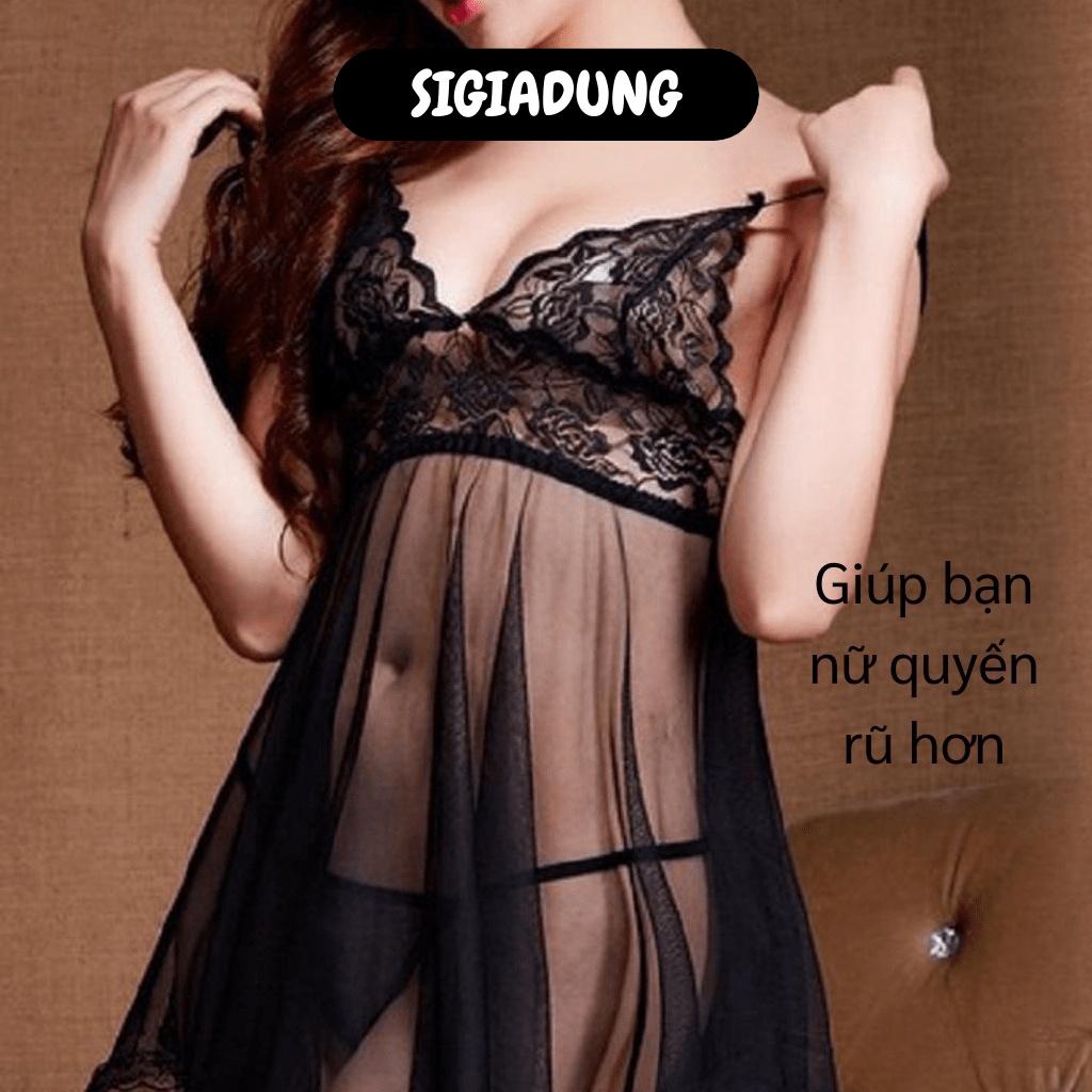 [SGD] Đầm Ngủ Sexy - Váy Ngủ 2 Dây Ren Xuyên Thấu Gợi Cảm, Siêu Mỏng 6433