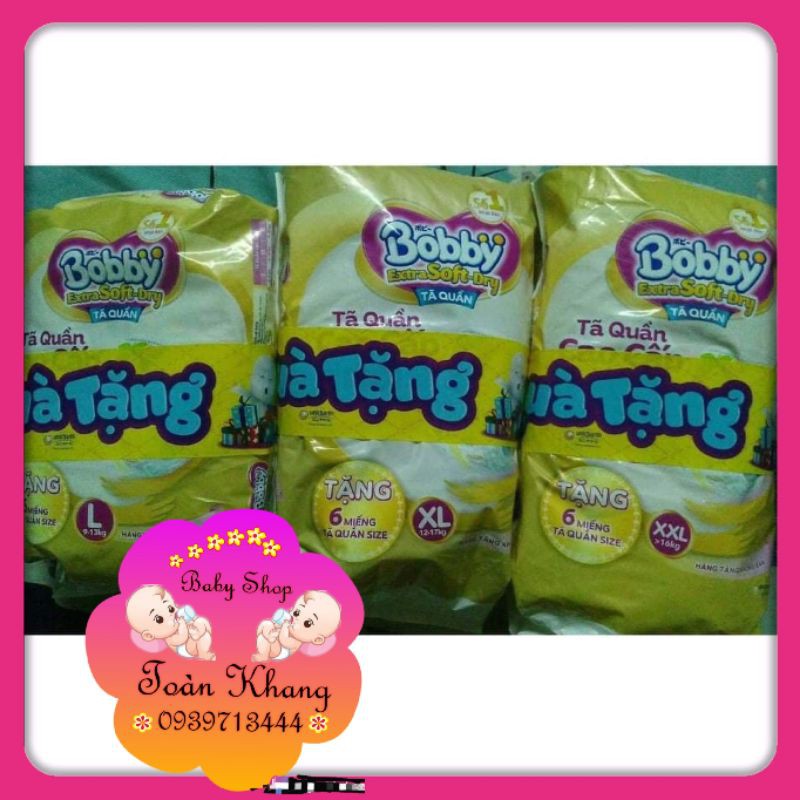 ♨️MẪU DÙNG THỬ♨️TÃ QUẦN SIÊU MỀM BOBBY EXTRA SOFT DRY GÓI 6 MIẾNG