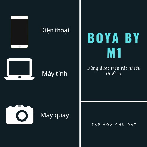 Micro cài áo cho điện thoại, máy quay, máy tính boya by m1 - Tặng kèm remod bluetool - Làm video không khó.