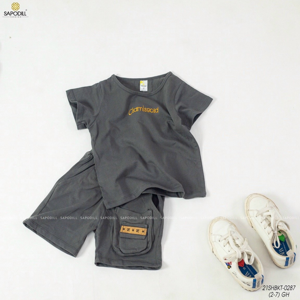 SET BỘ BÉ TRAI ÁO TRẮNG QUẦN ĐEN CLAMISGOLD