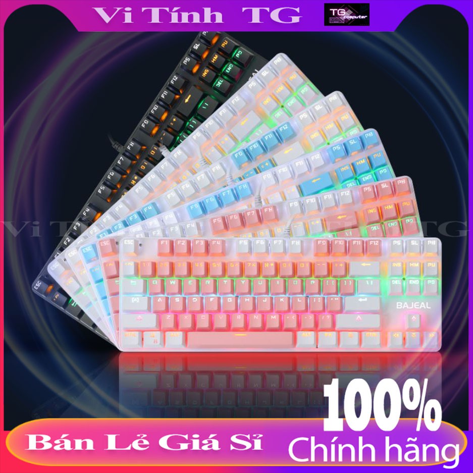 BÀN PHÍM CƠ Máy Tính Màu Hồng Led RGB - Màu xanh Chơi Game Dùng Văn Phòng Cực Đã - Loại BÀN PHÍM CƠ 87 phím