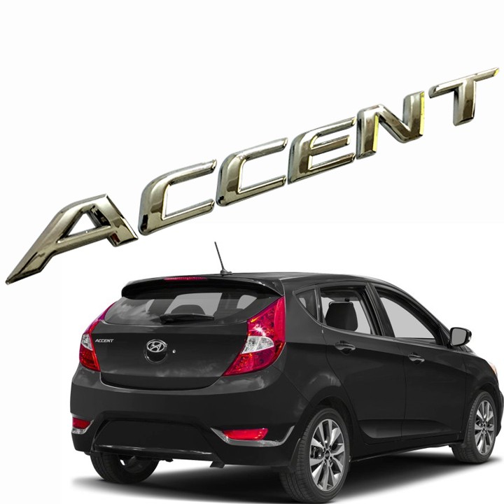 Tem logo chữ nổi ACCENT dán đuôi xe