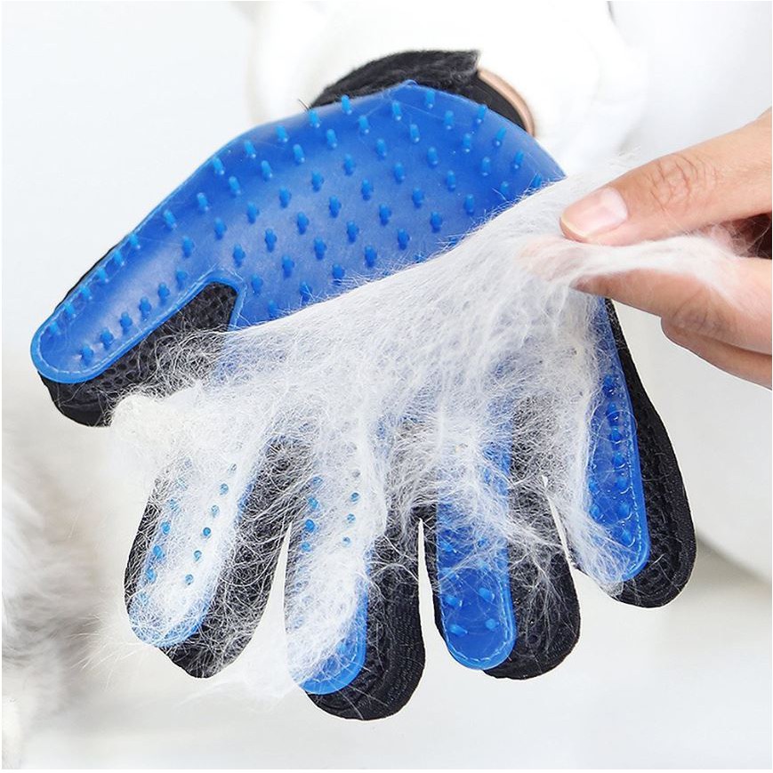 Găng tay chải lông rụng cho chó mèo