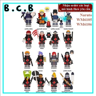 NARUTO - Combo 16 nhân vật Obito, Sasuke, Kakashi, Sasori, Kakuzu, Madara,Deidara-Đồ chơi lắp ráp non lego-WM6105 WM6106