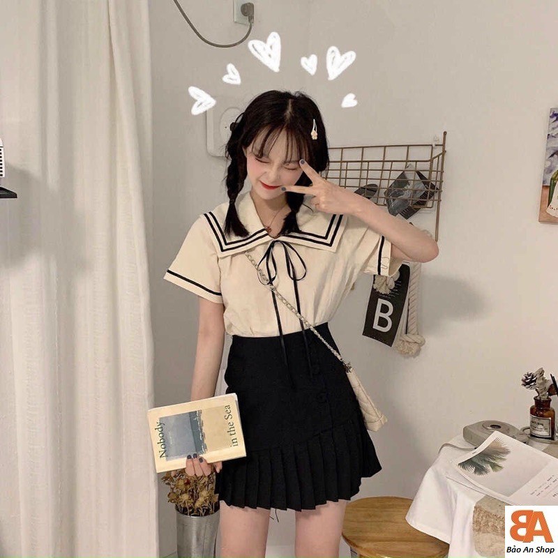 [Mã FAMAYWA giảm 10K đơn 50K] Áo sơ mi nữ kiểu thuỷ thủ