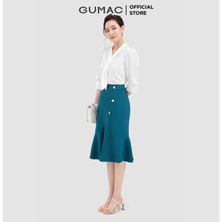 Chân váy xòe phối nút VB3225 GUMAC
