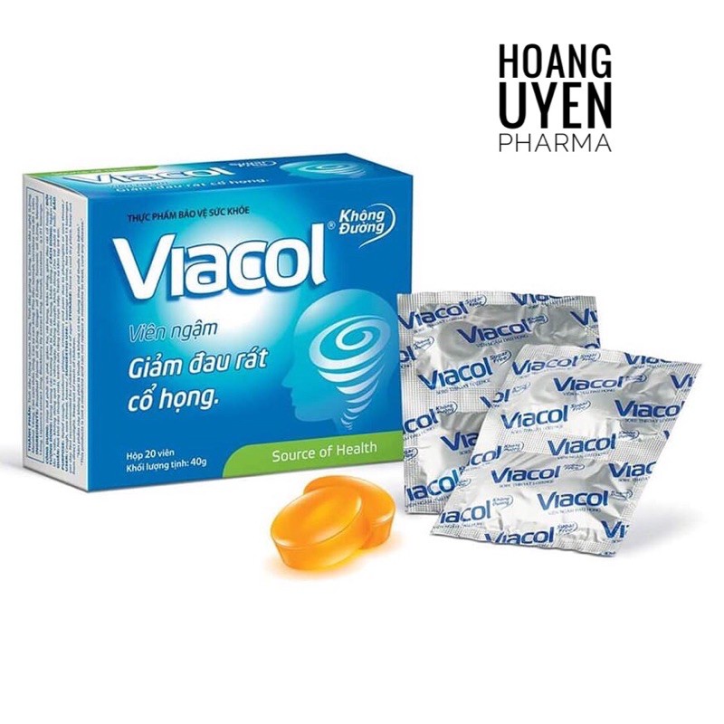 Viên ngậm không đường Viacol Vietnat - Hộp 20 viên