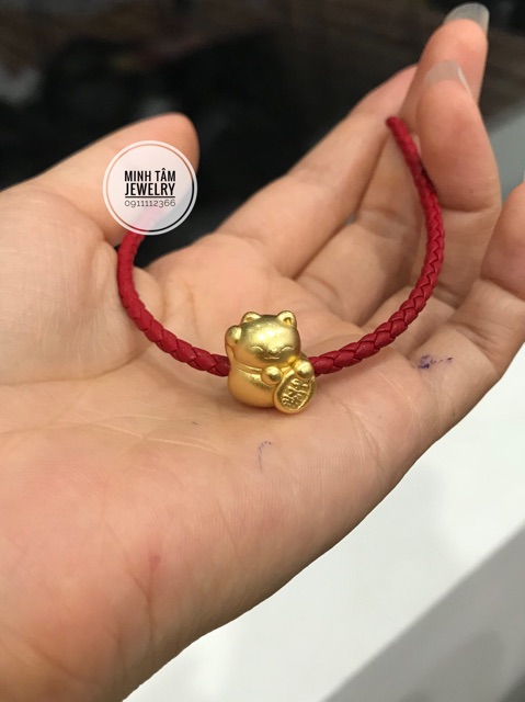 Charm mèo thần tài bạc,charm mèo thần tài bạc xi vàng-Minh Tâm Jewelry