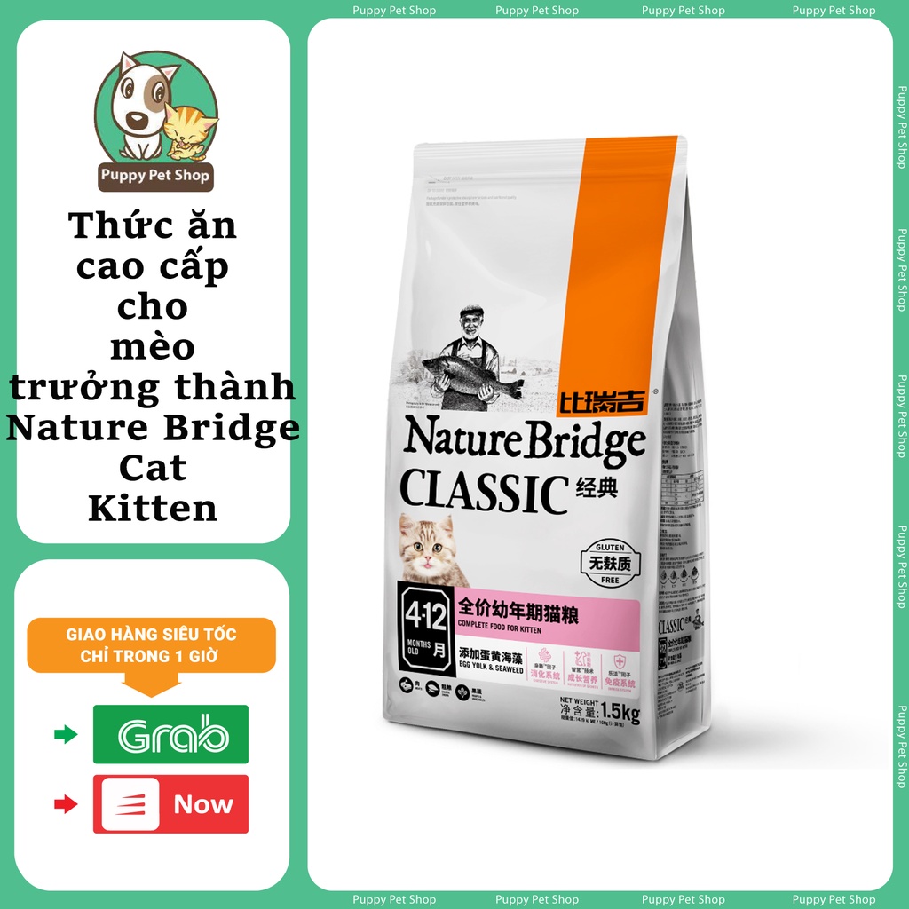 Thức ăn hạt Nature Bridge Cat Kitten cho mèo con từ 4-12 tháng tuổi