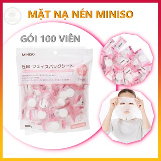 Mặt Nạ Giấy Nén Miniso Nhật Bản Túi 100 Viên dạng viên kẹo