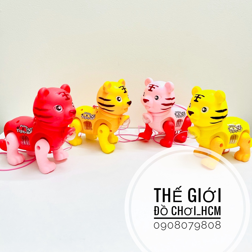 [CÓ ĐÈN NHẠC CLIP THẬT] Đồ chơi hổ chạy pin có dây cho bé dắt đi dạo nhìn rất cưng giúp bé phát triển khả năng tư duy