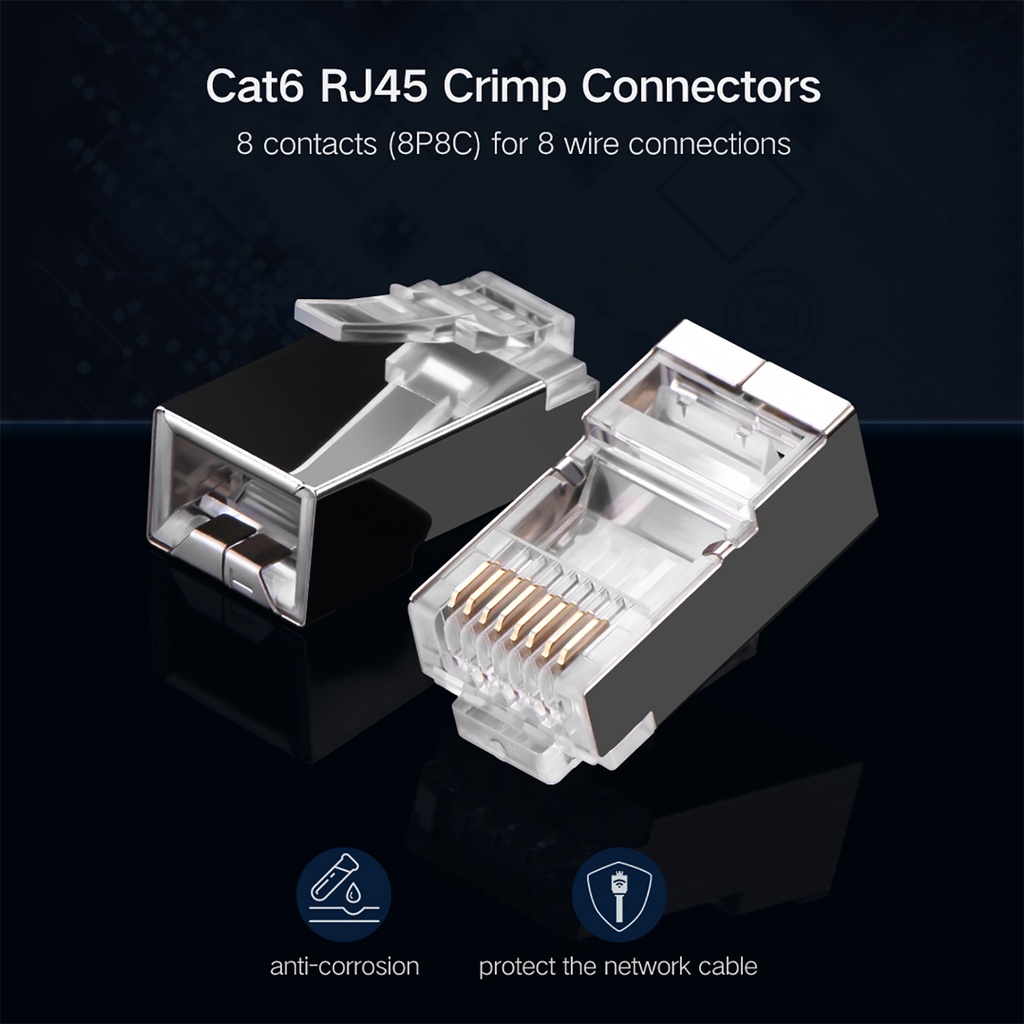 Đầu Bấm Mạng Rj45 CAT6 Bọc Inox Cao Cấp UGREEN NW111 - BH 18T Chính Hãng
