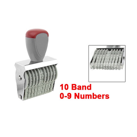 Con Dấu Số 0-9 Bằng Cao Su Màu Xám / Đỏ 10 Band 5Mmx3Mm