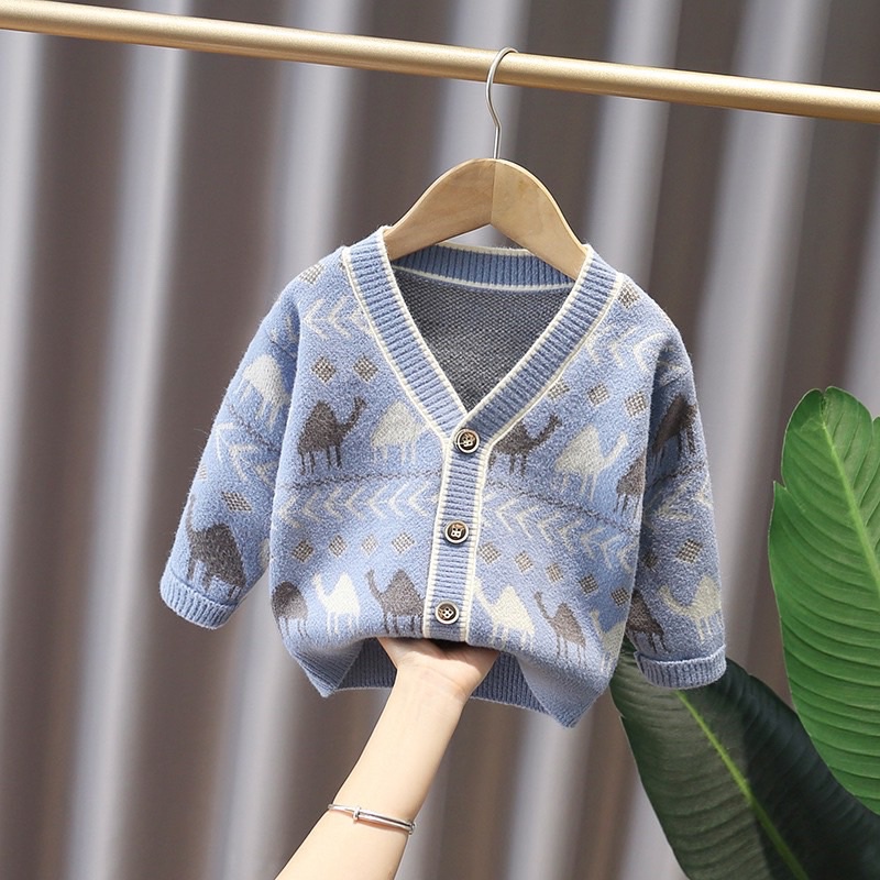 áo cardigan hoạ tiết lạc đà cho bé