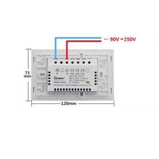 Công Tắc Wifi Smart Switch (Công Tắc Cảm Ứng Âm Tường 3,4 Kênh Điều Khiển) ,app Smart Life,TUYA