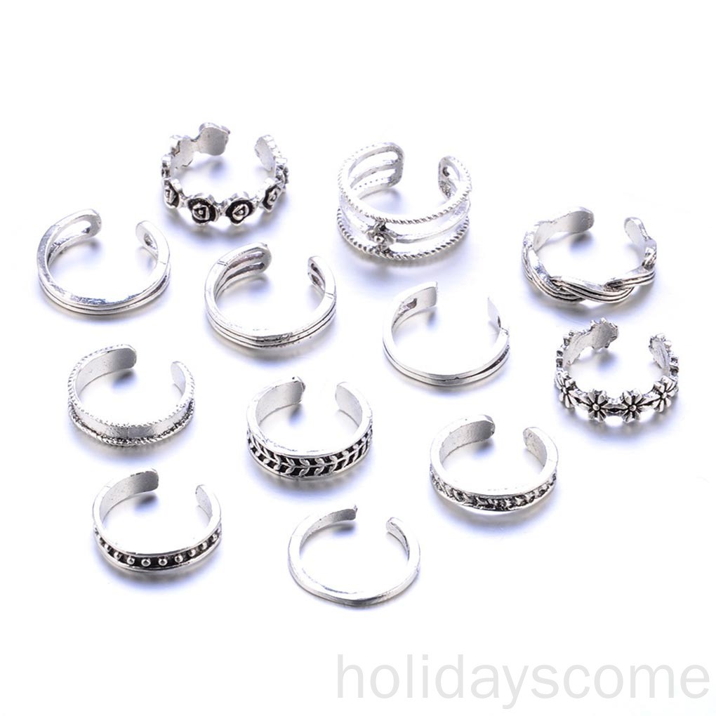 Set 12 Nhẫn Đeo Ngón Chân Thời Trang Nữ